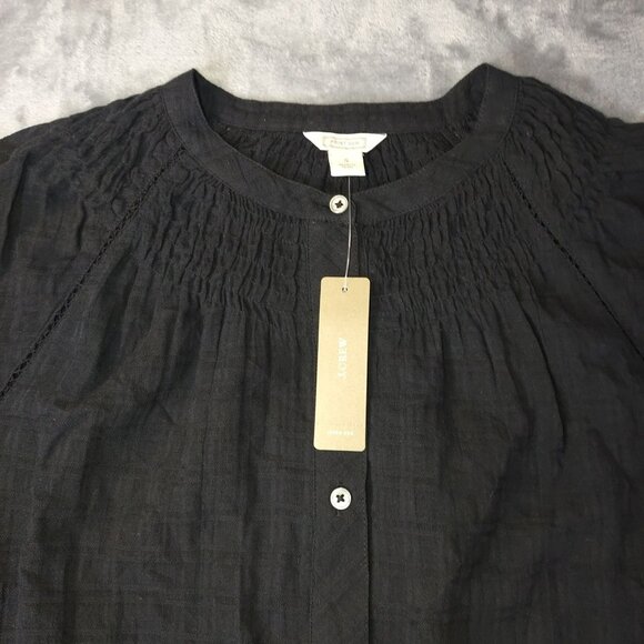 J. Crew Womens Long Sleeve Button-Up Top With Lace Trim Size S Black Guazy - Picture 10 of 14